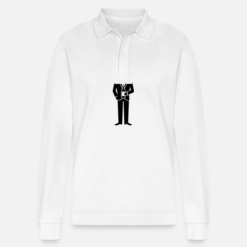 Bräutigam Hochzeit Team - Stanley/Stella Unisex Bio-Langarm-Poloshirt Prepster - Weiß
