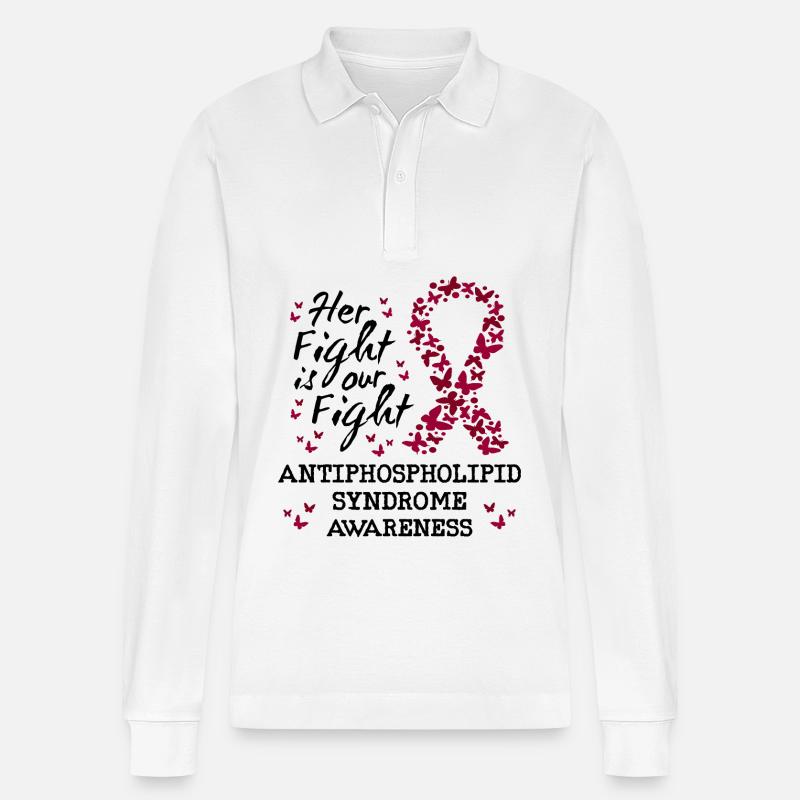 Antiphospholipid Syndrom Bewusstsein - Stanley/Stella Unisex Bio-Langarm-Poloshirt Prepster - Weiß