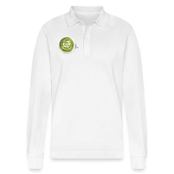 Sip Happens with Matcha - Stanley/Stella Unisex Bio-Langarm-Poloshirt Prepster - Weiß - Vorne - Anna (173cm) & Nico (186cm)