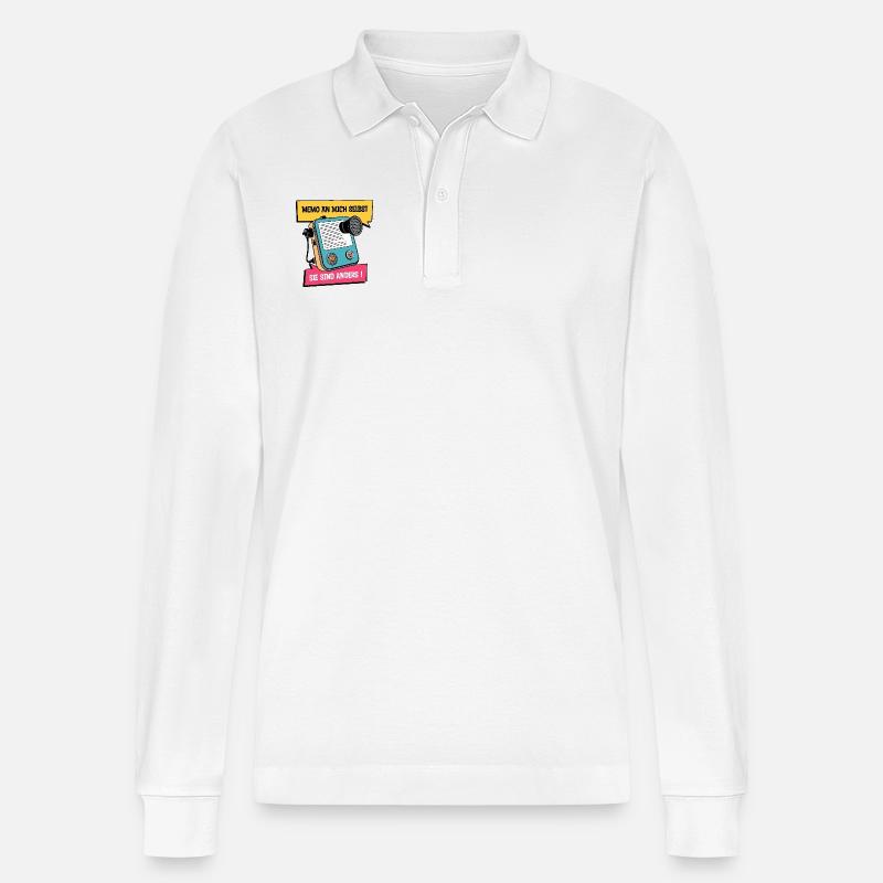 Sie sind anders ! - Stanley/Stella Unisex Bio-Langarm-Poloshirt Prepster - Weiß