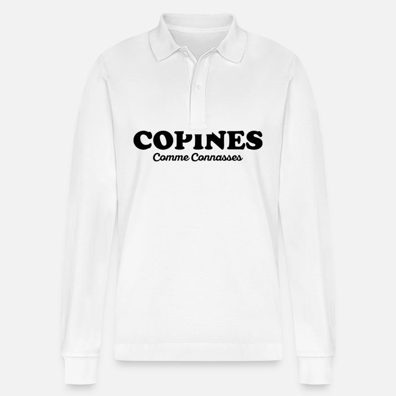 Freundinnen als - Stanley/Stella Unisex Bio-Langarm-Poloshirt Prepster - Weiß