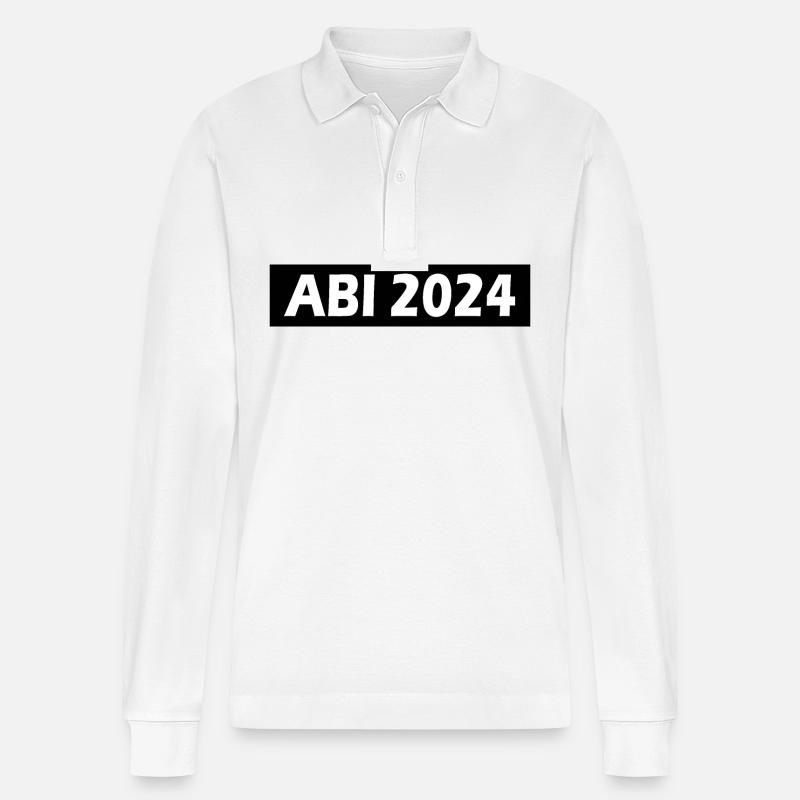Abi 2024 - Stanley/Stella Unisex Bio-Langarm-Poloshirt Prepster - Weiß