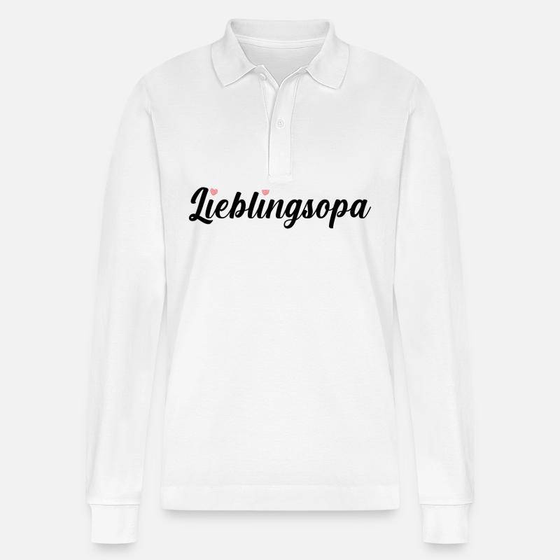 Großvater Opa - Stanley/Stella Unisex Bio-Langarm-Poloshirt Prepster - Weiß