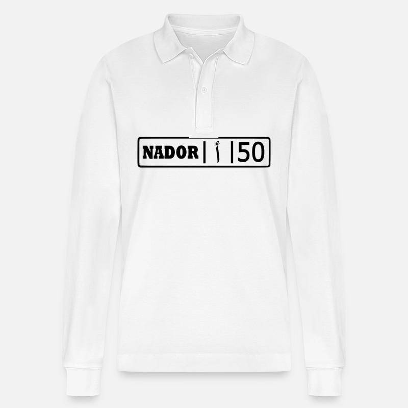 Plaque d’immatriculation Nador ا 50 - Polo à manches longues bio PREPSTER Stanley/Stella Unisexe - blanc