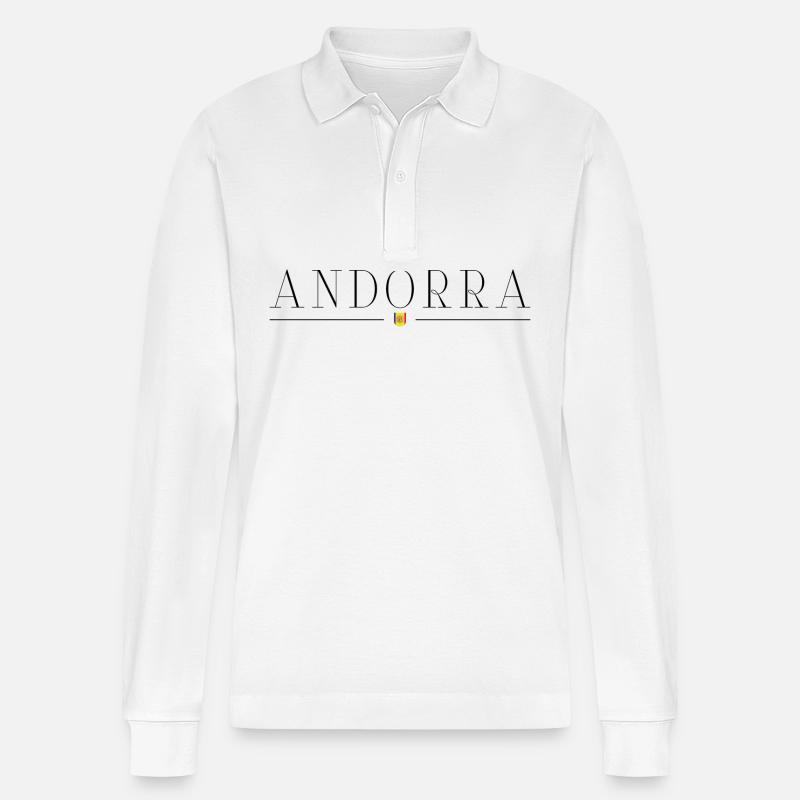Ich liebe Andorra - Stanley/Stella Unisex Bio-Langarm-Poloshirt Prepster - Weiß