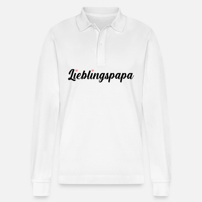 Vater Bester Papa - Stanley/Stella Unisex Bio-Langarm-Poloshirt Prepster - Weiß