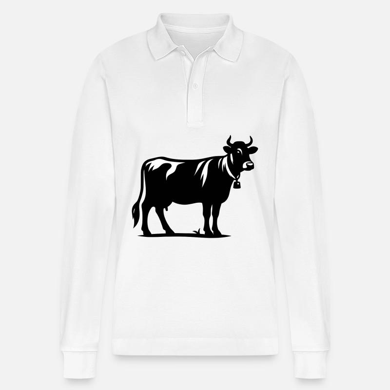Contour de la vache - Polo à manches longues bio PREPSTER Stanley/Stella Unisexe - blanc