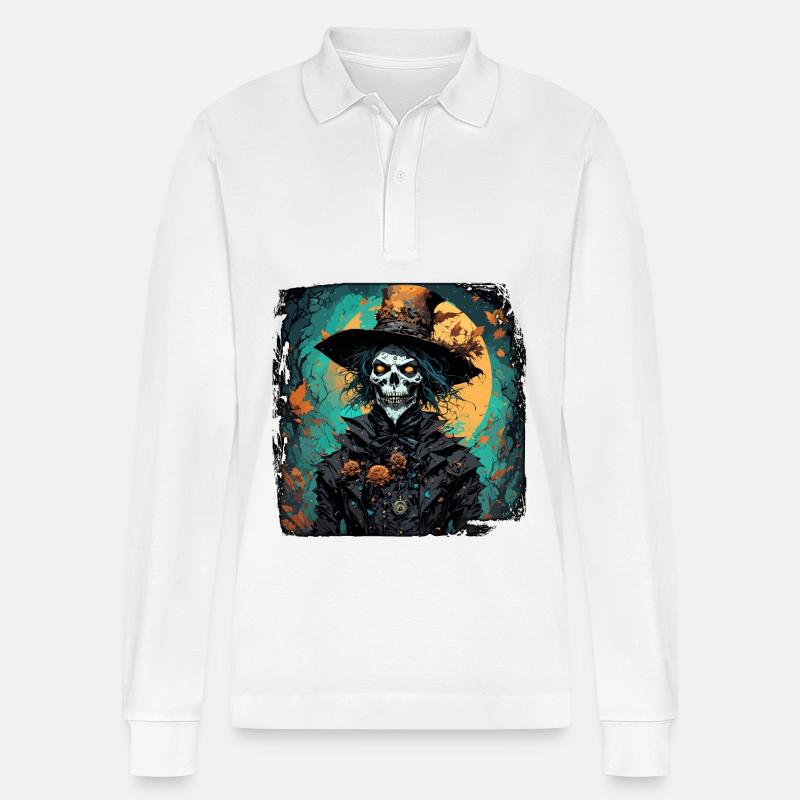 Vogelscheuche / Erntehelfer / Maisfeld / Feld - Stanley/Stella Unisex Bio-Langarm-Poloshirt Prepster - Weiß