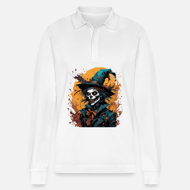 Vogelscheuche / Erntehelfer / Maisfeld / Feld - Stanley/Stella Unisex Bio-Langarm-Poloshirt Prepster - Weiß