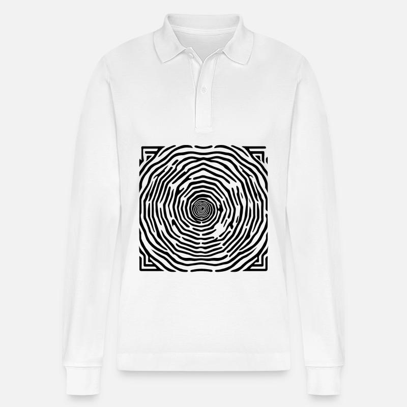 Psychedelisch / Hippie / Goa / Labyrinth / Muster - Stanley/Stella Unisex Bio-Langarm-Poloshirt Prepster - Weiß