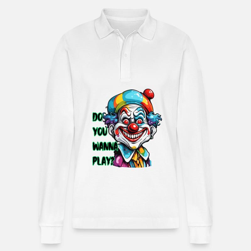 Clown / Cirque / Carnaval / Carnaval / Ludique - Polo à manches longues bio PREPSTER Stanley/Stella Unisexe - blanc