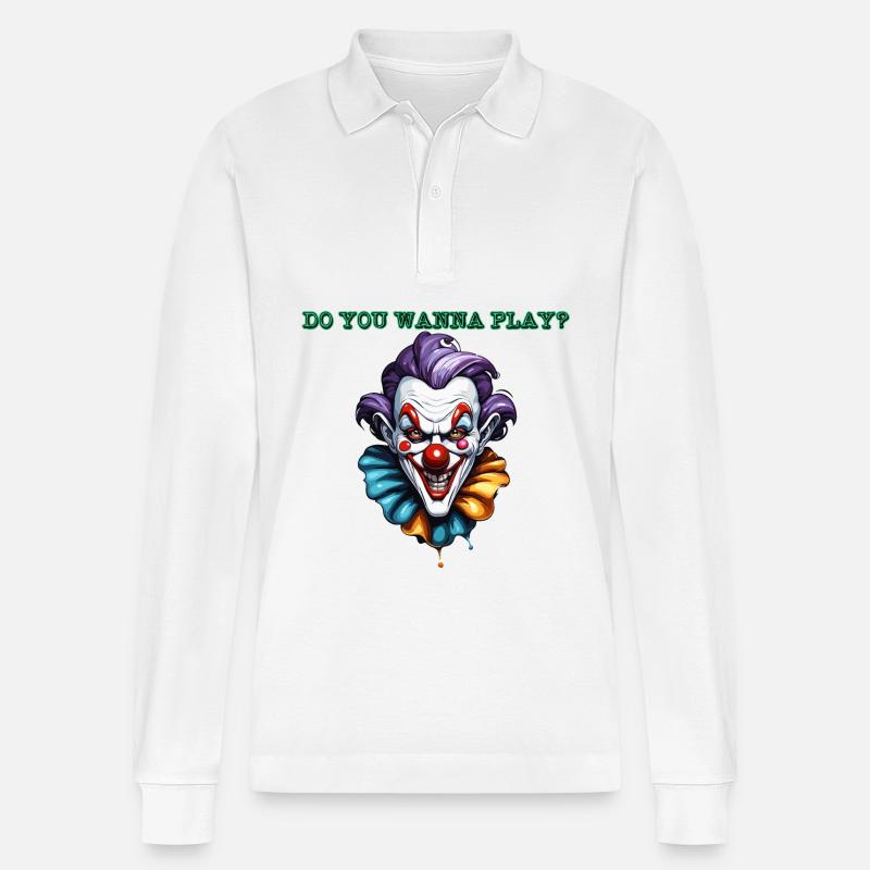 Clown / Cirque / Carnaval / Carnaval / Ludique - Polo à manches longues bio PREPSTER Stanley/Stella Unisexe - blanc