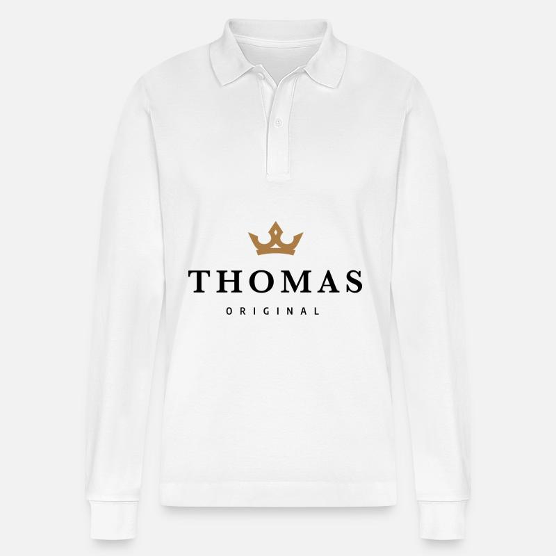 Thomas - Stanley/Stella Unisex Bio-Langarm-Poloshirt Prepster - Weiß