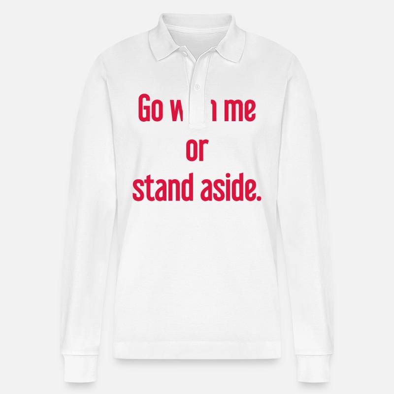 Geh mit oder beiseite - Stanley/Stella Unisex Bio-Langarm-Poloshirt Prepster - Weiß