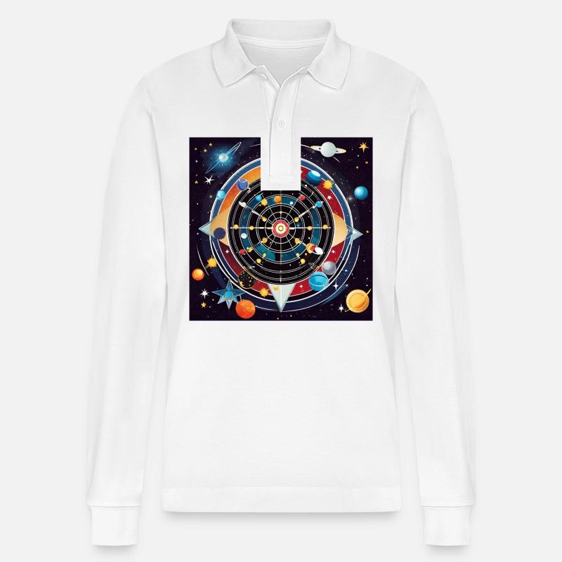 Infinity Bullseye - Stanley/Stella Unisex Bio-Langarm-Poloshirt Prepster - Weiß