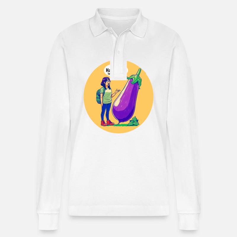 Spricht man mit Gemüse? - Stanley/Stella Unisex Bio-Langarm-Poloshirt Prepster - Weiß