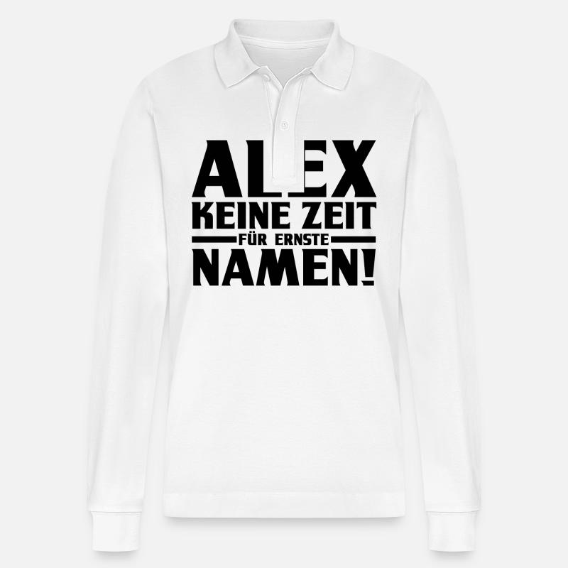 Alexander Alexandra Alexa Alex - Stanley/Stella Unisex Bio-Langarm-Poloshirt Prepster - Weiß