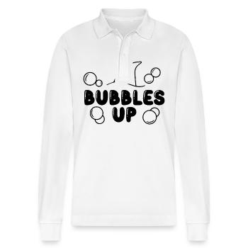 Blubbles Up Hai Liebhaber Wal Orcas Strand Meer Liebe - Stanley/Stella Unisex Bio-Langarm-Poloshirt Prepster - Weiß - Vorne - Anna (173cm) & Nico (186cm)