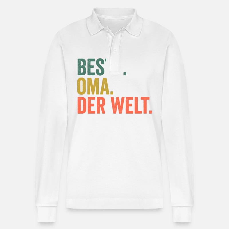 Großmutter Oma - Stanley/Stella Unisex Bio-Langarm-Poloshirt Prepster - Weiß