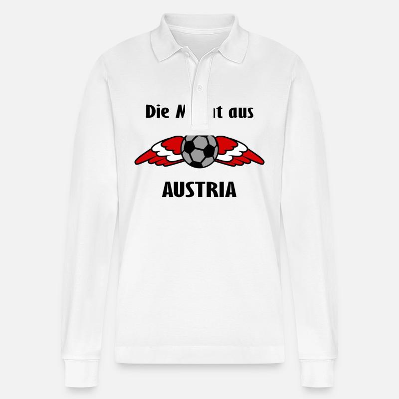 Die Austria Unterstützer - Stanley/Stella Unisex Bio-Langarm-Poloshirt Prepster - Weiß