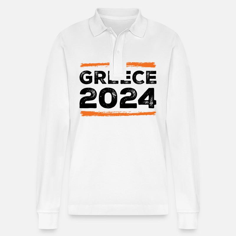 Grèce 2024 Dicton - Polo à manches longues bio PREPSTER Stanley/Stella Unisexe - blanc