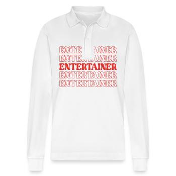 Entertainer Performer Artist Showman Actor - Stanley/Stella Organic Unisex Long-Sleeved Polo Shirt Prepster - white - Front - Anna (173cm) & Nico (186cm)