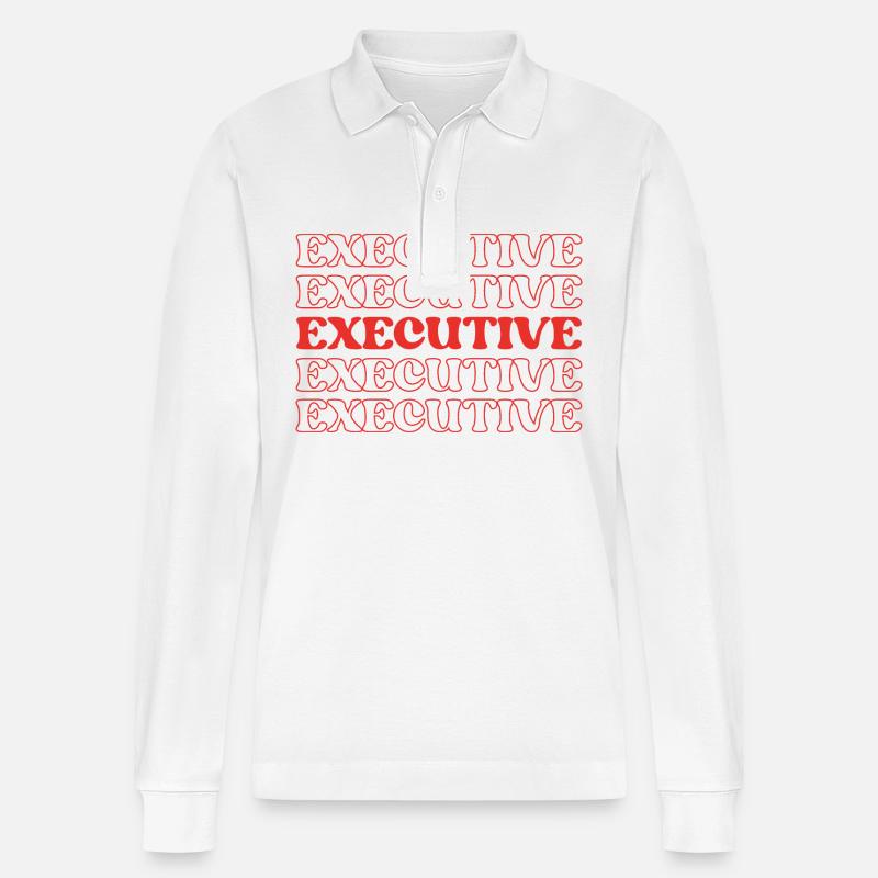 Executive Leader Chief Head Supervisor Manager - Stanley/Stella Unisex Bio-Langarm-Poloshirt Prepster - Weiß