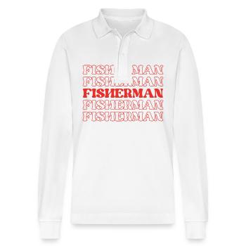 Fischer Fischer Fischer Fisch - Stanley/Stella Unisex Bio-Langarm-Poloshirt Prepster - Weiß - Vorne - Anna (173cm) & Nico (186cm)