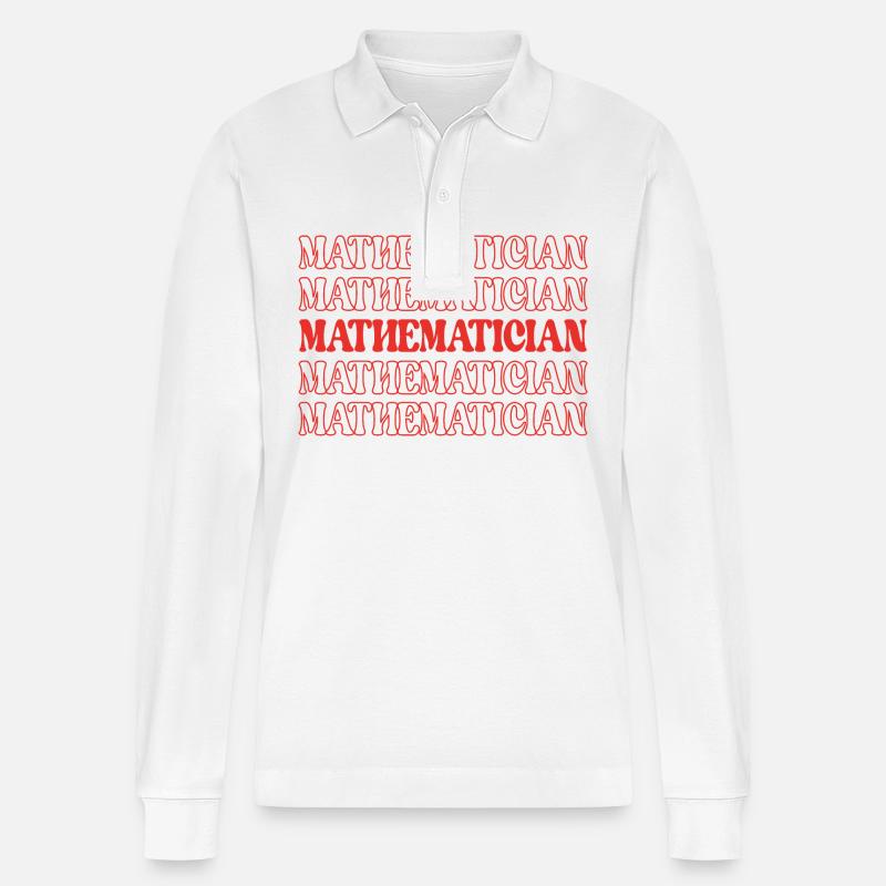 Mathematiker Mathe-Experte Mathe-Genie - Stanley/Stella Unisex Bio-Langarm-Poloshirt Prepster - Weiß