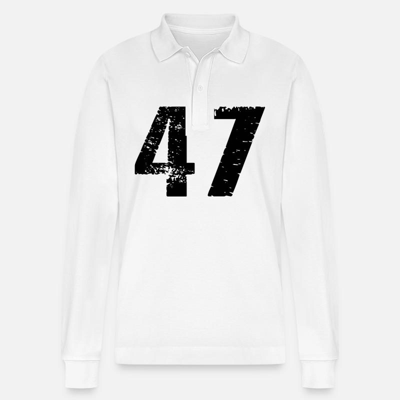 Maillot à 47 numéros - Polo à manches longues bio PREPSTER Stanley/Stella Unisexe - blanc