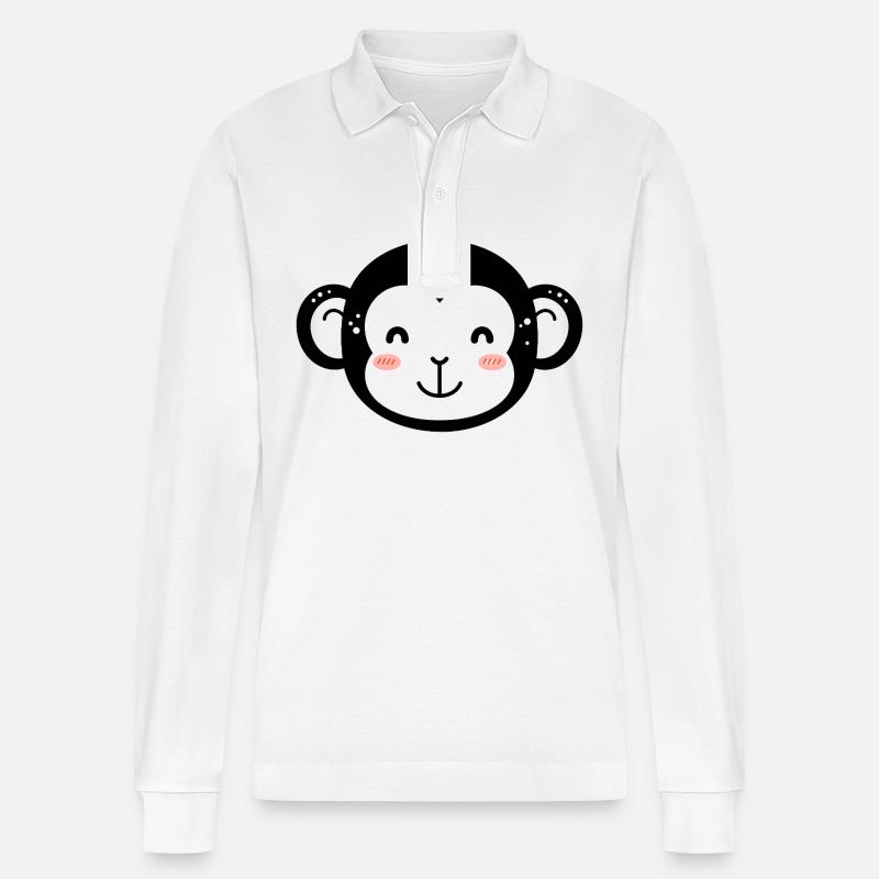 Gorilla - Stanley/Stella Unisex Bio-Langarm-Poloshirt Prepster - Weiß