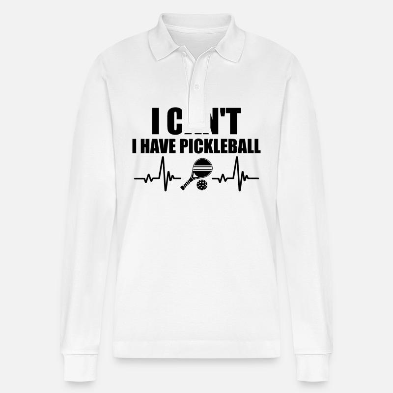 I Can't I Have Pickleball - Polo à manches longues bio PREPSTER Stanley/Stella Unisexe - blanc