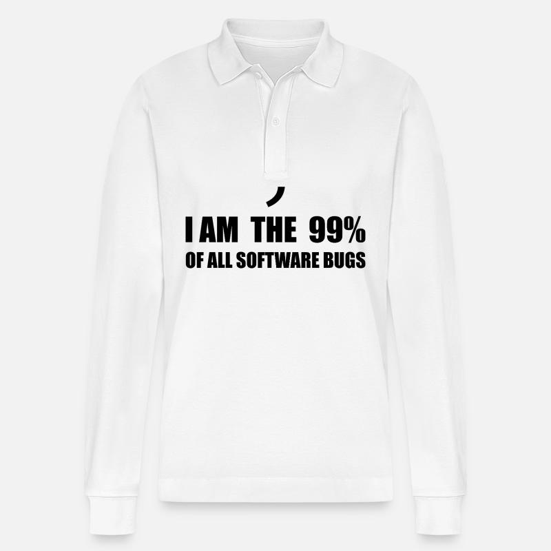 Informatiker, Programmierer - Stanley/Stella Unisex Bio-Langarm-Poloshirt Prepster - Weiß