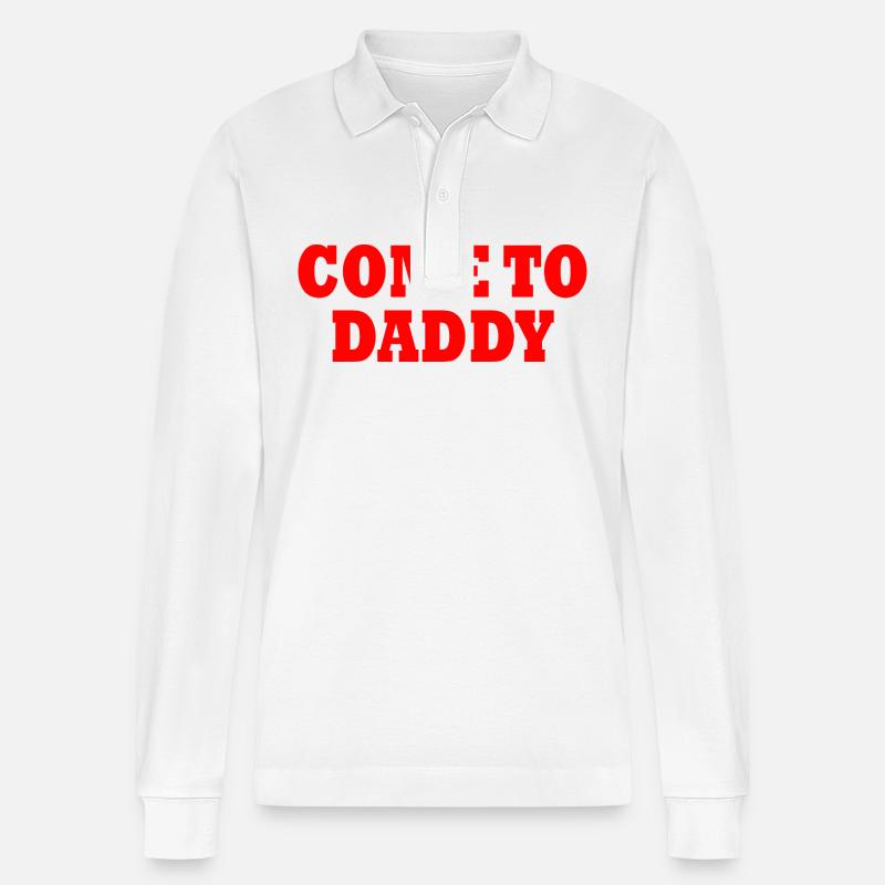 come to daddy - Stanley/Stella Unisex Bio-Langarm-Poloshirt Prepster - Weiß