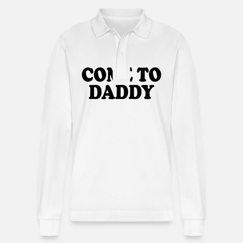 come to daddy - Stanley/Stella Unisex Bio-Langarm-Poloshirt Prepster - Weiß