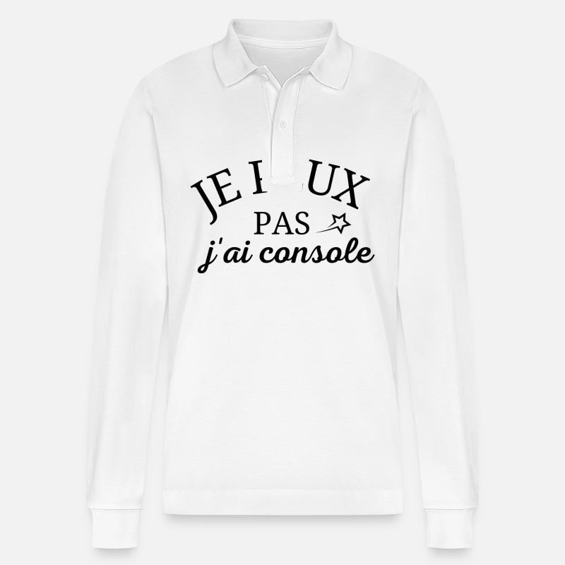je peux pas j'ai console - Polo à manches longues bio PREPSTER Stanley/Stella Unisexe - blanc