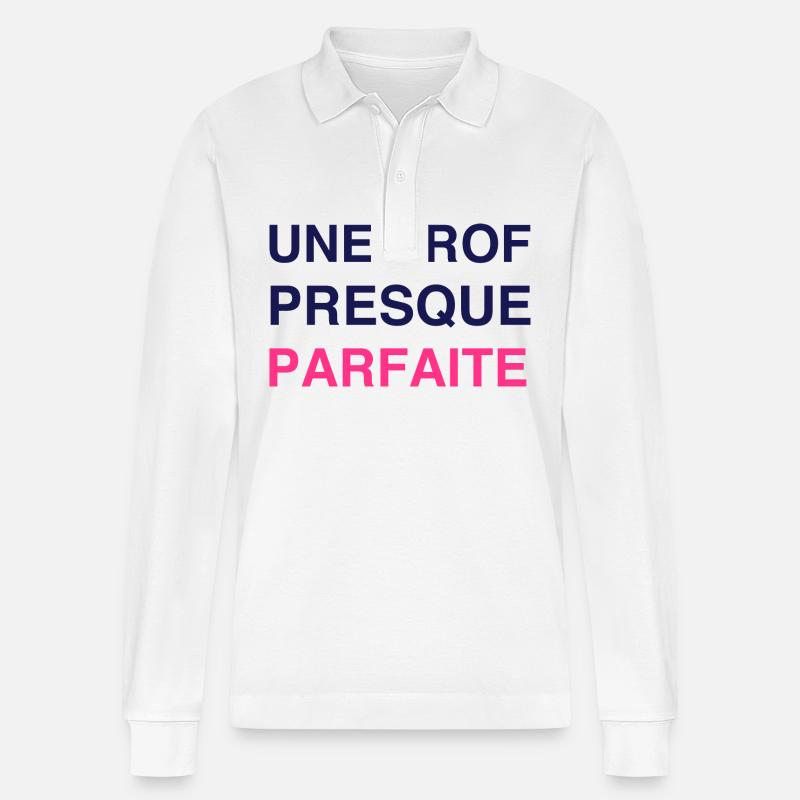 Ecole / Prof / Instit / Professeur / Maîtresse - Polo à manches longues bio PREPSTER Stanley/Stella Unisexe - blanc