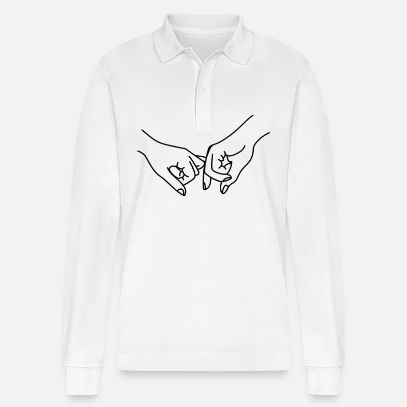 Freundschaft / Versprechen / Hände - Stanley/Stella Unisex Bio-Langarm-Poloshirt Prepster - Weiß