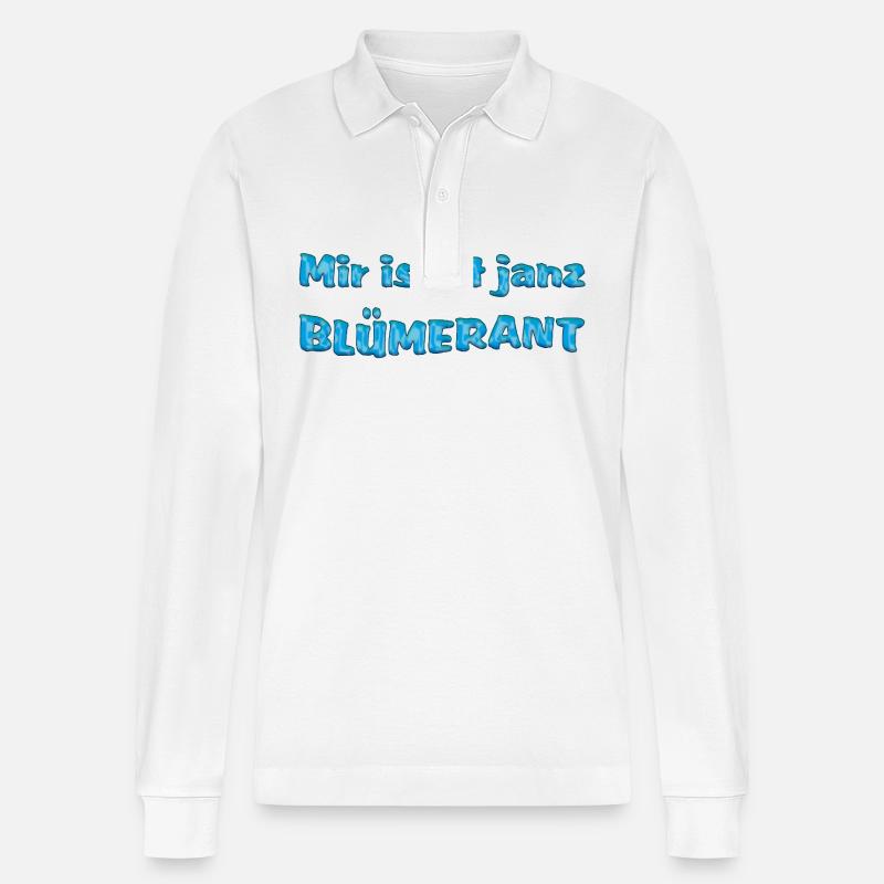 Mir isset janz blümerant - Stanley/Stella Unisex Bio-Langarm-Poloshirt Prepster - Weiß