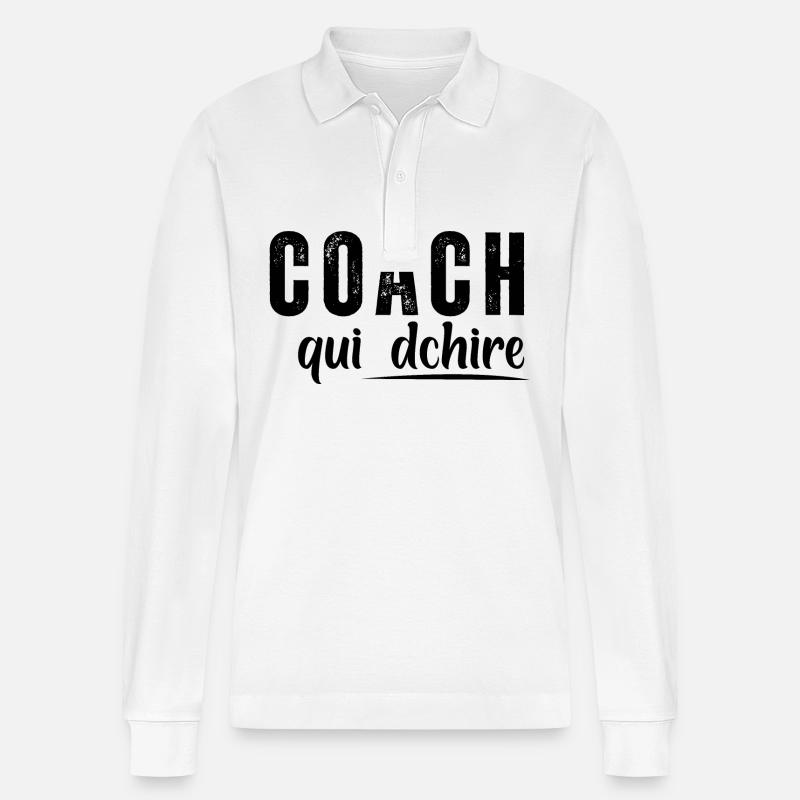 Coach Qui Déchire - Polo à manches longues bio PREPSTER Stanley/Stella Unisexe - blanc