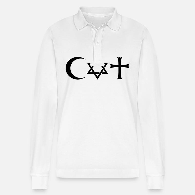 coexist - Stanley/Stella Unisex Bio-Langarm-Poloshirt Prepster - Weiß