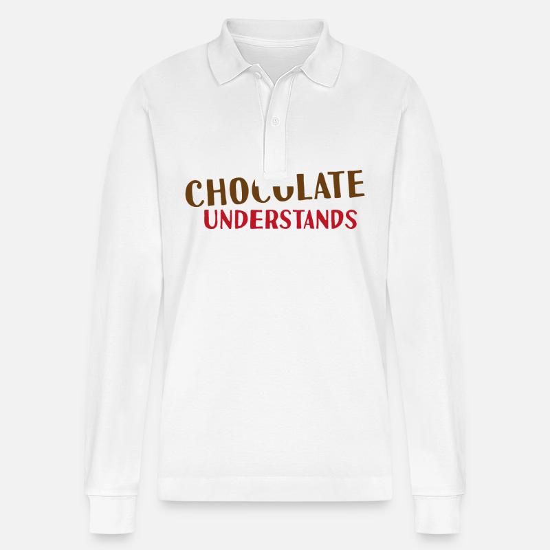 Chocolate understands - Stanley/Stella Unisex Bio-Langarm-Poloshirt Prepster - Weiß