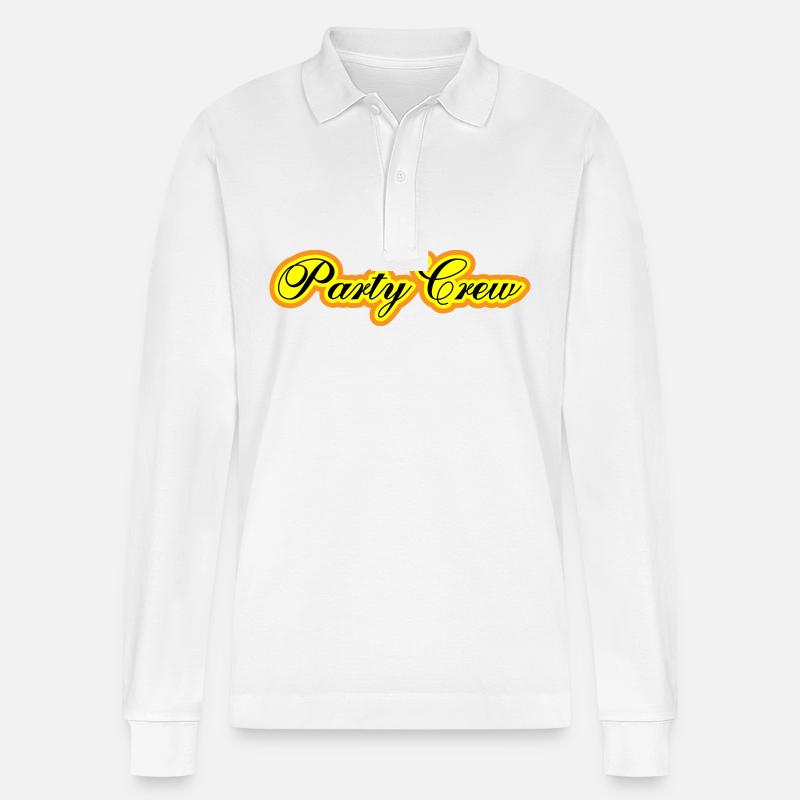 Party Crew - Stanley/Stella Unisex Bio-Langarm-Poloshirt Prepster - Weiß