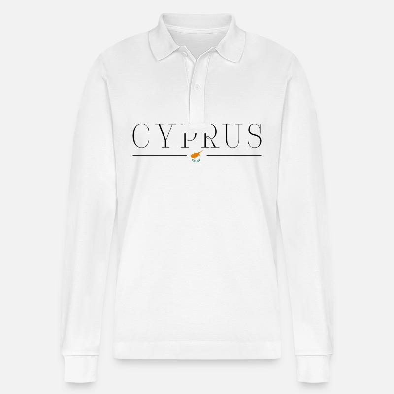 Ich liebe Zypern - Stanley/Stella Unisex Bio-Langarm-Poloshirt Prepster - Weiß