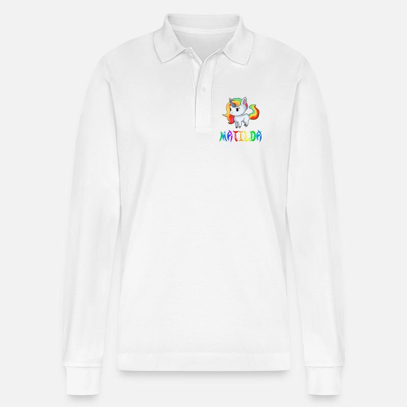 Matilda Einhorn - Stanley/Stella Unisex Bio-Langarm-Poloshirt Prepster - Weiß