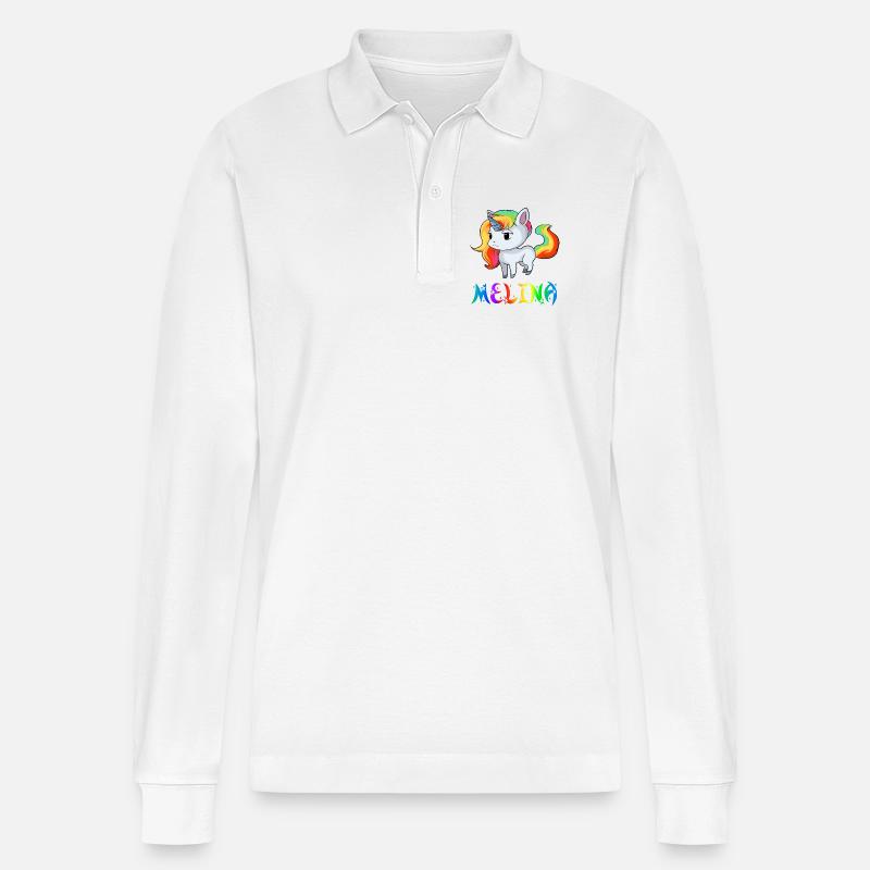 Melina Einhorn - Stanley/Stella Unisex Bio-Langarm-Poloshirt Prepster - Weiß