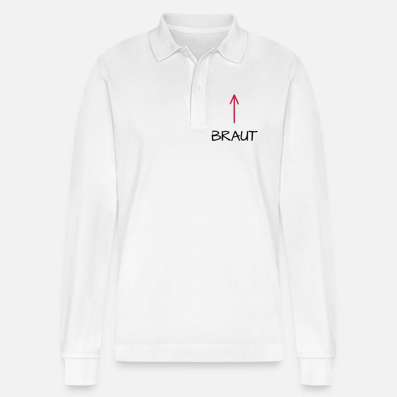 Braut Junggesellenabschied Junggesellin Pfeil - Stanley/Stella Unisex Bio-Langarm-Poloshirt Prepster - Weiß