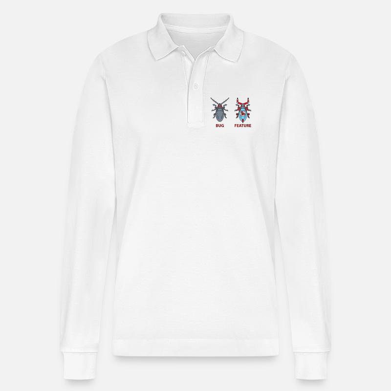 Programmierer Witz - Stanley/Stella Unisex Bio-Langarm-Poloshirt Prepster - Weiß