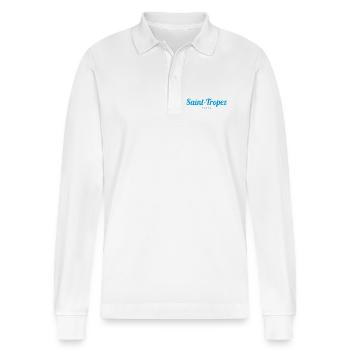 SAINT-TROPEZ France Frankreich - Stanley/Stella Unisex Bio-Langarm-Poloshirt Prepster - Weiß - Vorne - Anna (173cm) & Nico (186cm)