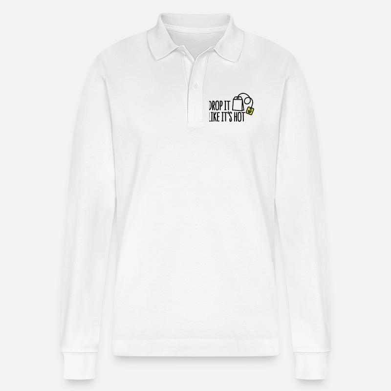 Drop it likes it's hot - Stanley/Stella Unisex Bio-Langarm-Poloshirt Prepster - Weiß